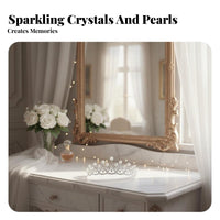 Bridal Headpiece Korean Design Bridal Wedding Headpiece Wedding Hair Jewelry Sparkling Lustrous Bead Crystal Tiara Elegant
