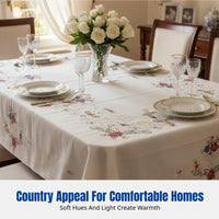 European Hand-Stitched Tablecloth, Ethnic Embroidered Sofa Bed Cover, Classic Home Textile, Tea Table Mat