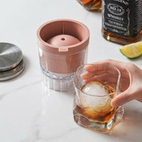 Soft Drinks Ice Tray for Home Bar, Easy Release Silicone Ice with Lid, Large Ice Sphere for Whisky Cocktails, Reusable Wine Red Round Ball