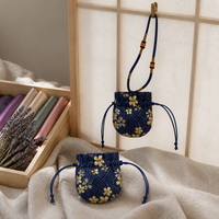 Embroidered Sachet Empty Bag for DIY Fragrance or Keepsakes, Portable Neck Hanging Lucky Pouch