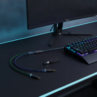 Keyboard Cable with Detachable Metal Aerospace Braided Keyboard Cable with Aerospace Connector for Users