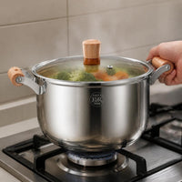 316 Stainless Steel Stockpot with Lid, Food Grade, Induction Cooktop Compatible, for Home Kitchen