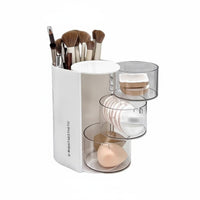 Rotating Cosmetic rotating organizer particle-proofresistant with Lid Makeup Organizer for Women, Teens