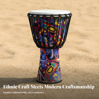 Easy to Play Goblet Djembe Warm Clear Tone Rope-Tuned Djembe Long-Lasting Hand Drum Lightweight for Beginners, Music Lovers, Musicians, Live Performances, Jam Sessions, Outdoor Festivals, Home