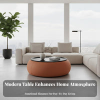 Modern Design Round Storage Coffee Table Minimalist design Round Coffee Table with Storage Italian Inspired Living Room Furniture for Apartment Dwellers, Interior Designers, Homeowners, Small Spaces, Lounge Area, Home Office
