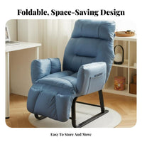 Foldable Design Folding Rest Chair Converts to Bed Adjustable Recliner Chair Breathable Material Single Person Recliner Sofa High-Density Foam Filling for Not on Ice Workers, Students, Balcony, Bedroom, Living Room, Small Areas