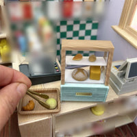 Dollhouse Bakery Display Realistic Miniature Display Case with Accessories Simple Miniature Bakery Case for Model Shop