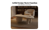 Nordic Design Cumulus-Shaped Coffee Table Cream Aesthetic Cumulus-Shaped Storage Table Irregular Shape Home Furniture Polished Curved Edges for Apartment Dwellers, Homeowners, Interior Designers, Living Room, Lounge Area