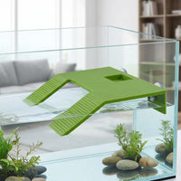 Textured Basking Perch with Gentle Ramp, Hybrid Turtle Basking Dock for Aquariums, Integrated Turtle Feeding Station with Suction Cups