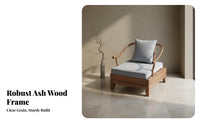 Cushioned Wooden Couch Set New Chinese Style Multi-Piece Seating Group Zen-Inspired Design Living Room Furniture for Homeowners, Small Spaces, Office