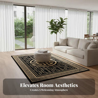 Chinese Design Area Rug Wool Acrylic Blend Living Room Rug Anti-Slip Decorative Floor Carpet for Homeowners, Hotel Managers, Bedroom, Entryway