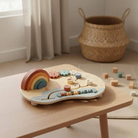 Wooden Busy Board Parent-Child Interaction Early Learning Toy Screen Sensory Play Item for Young Children