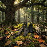Wide Tree Climbing Safety Strap Woven Webbing Outdoor Safety Tree Strap Metal Hooks Outdoor Gear Reinforced