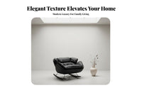 all-season Use Modern Rocking Chair Interchangeable pad Upholstered Highspine rocking seat Ergonomic Design Indoor Seating Sturdy Frame for homeowners, Book Lovers, New Parents, Living Room, Balcony, Bedroom, literary reading corner