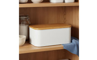 Wood Lid Bread Box Rounded Corners Bread Storage Box Galvanized Iron
