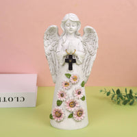 LED Lights Solar Angel Statue Automatic On/deactivate Lighted Angel Figurine Weather Resistant for Balcony, Patio, Gravesite