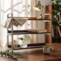 3-Tier Storage Shelf Compact Bookshelf with Metal Frame Sturdy for Professionals