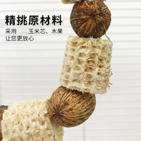 Parrot Chewing Toy with Corncob and Wooden Balls