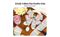 Pastel Easter Ribbon Easy to Shape Pastel Wired Ribbon Sturdy for DIY Enthusiasts, Home Decor Enthusiasts, Holiday Decoration, Crafts, Gift Wrapping