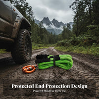 Reflective Kinetic Recovery Rope High-Stretch Kinetic Rope Kit Shock Absorbing Towing Equipment Heavy-Duty for Away-Highway Enthusiasts, Truck Owners, ATV/UTV Riders, Roadside Emergencies