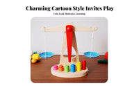 Wooden Balance Scale Toy Learning Aid Wooden Balance Scale Smooth Surface Interactive for Classroom
