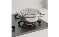 Japanese Battered Fryer V-Shaped Pouring Spout Stainless Steel Frying Pot with Drainer Rack Fryer Pot with Thermometer and Rack