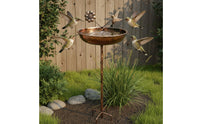 Feathered Bath Weatherproof Garden Bird Feeder Bowl Rustproof Outdoor Decor for Backyard