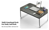 Multi-Functional Foldable Laptop Table Space-Saving Bed Tray No Assembly Required Lap Desk Ergonomic for Students, Remote Workers, Dorm Room, Floor, Travel, outsidedoor