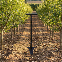 Underground Cultivation Enhancer Tool Manganese Steel Stand up Garden Seeder Foot Pedal Step T-Handle Soil Digger for Farmers, Seniors, Orchard, Farm