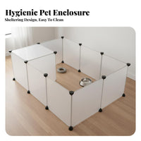 Detachable Plastic Panel Pet Fence Easy Assembly Transparent Pet Enclosure Customizable Shape DIY Small Pet Playpen Lightweight for Young Dogs, Kittens, Rabbits, Indoor