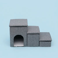 Foldable Pet Steps for Small Dogs with Non-Slip Surface for Bed and Sofa, Stairs for Bedroom and Room, Extended Length Design