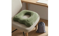 Flocked Seat Cushion with Center Opening PVC Inflatable Seat Cushion Water-Resistant Seating Aid Contoured