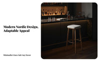 Bar Stool with rear supportrest Non-Slip Feet Upholstered Barstool with rear supportrest