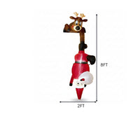 Santa and Reindeer Inflatable Vertical Hanging Christmas Inflatable Holiday Display for Families, Porch, Balcony, Entryway