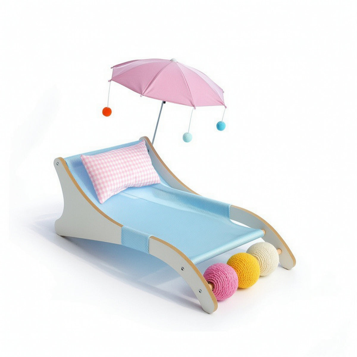 Cat Bed with Canopy Curved Cat Bed with Cushion Comfortable Pet Relaxation Area for Cats, Window Corner