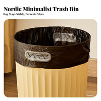 Tooth Design Waste Bin Easy Bag Change Collar Less Trash Can Minimalist Plastic Garbage Can Versatile Use for Office Workers