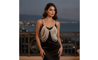Layered Pearl Body Chain Fringe Pearl Shoulder Chain Lightweight Shoulder Harness Trendy for Photoshoots