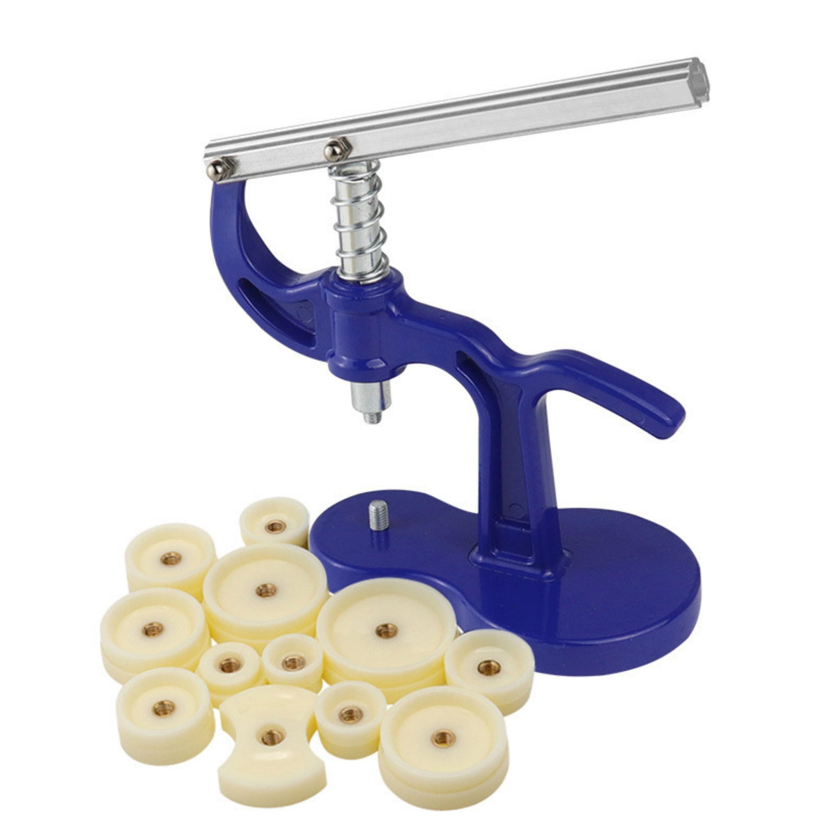 Bench-Top Watch Press with Dies Spring-Loaded Watch Case Press Stable Sturdy for Watchmakers, Hobbyists, Battery Replacement