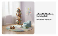 Accessible-Design Shelving Tree-Shaped Bookshelf Space-Saving Tree-Shaped Shelf Sturdy and Stable Bookcase Multifunctional for Children, Students, Book Lovers, Living Room, Bedroom, Small Areas