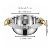 Mini Hot Pot Bowl Thickened Bottom Individual Hot Pot Foldable Handles Cookware for Restaurant, Home
