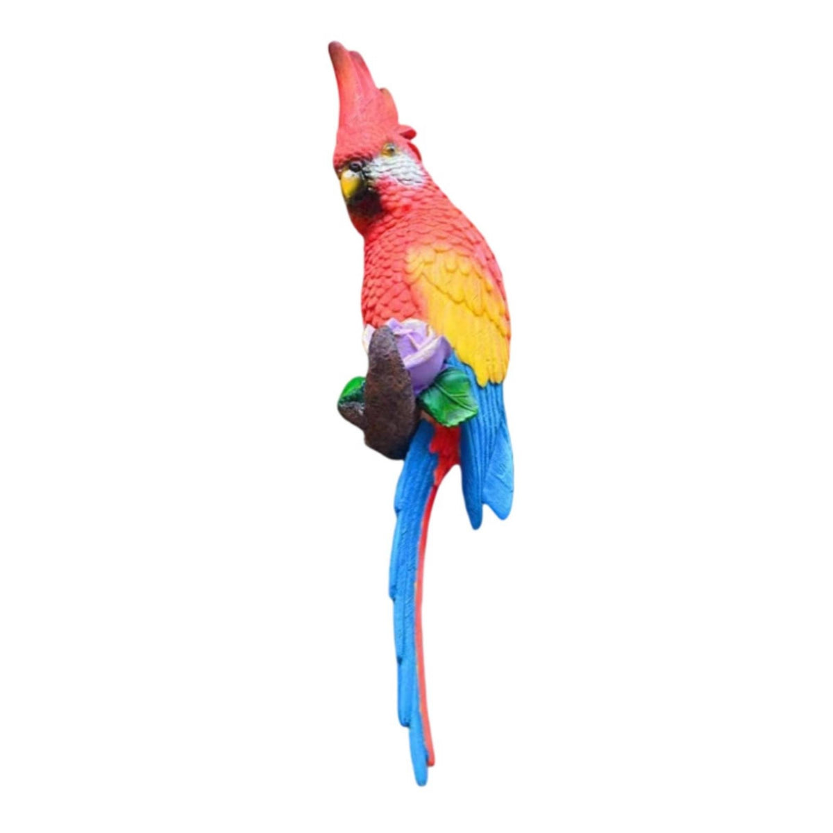 Hanging Parrot Figurine Animal-Themed Hanging Parrot Nature-Avian-Themed Decoration Ornament for Balcony, Planter