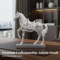 Symbol of Success Golden Horse Statue Great Gift Idea Gold Horse Sculpture Luxury Design for Business Owners, Living Room, Wine Cabinet
