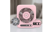 5-Speed Desk Fan with Water Tank Battery Operated Rechargeable Misting Fan Compact Cordless for Students, Bedroom