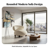 artistic design Round frameless Chair Ergonomic Design Wavy Chaise Lounge Statement Piece Indoor Furniture Deep Seat for Apartment Dwellers, Young Adults, Homeowners, Living Room, Bedroom, book alcove, Home available inice