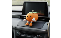Decorative Accent Pomelo Character Figurine Creative Car Console Screen Topper Soft PVC Material Cute Fruit Doll for Desk, Office