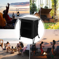 Portable Camp Table Cabinet Multifunctional Foldable Outdoor Table Cabinet 2 in 1