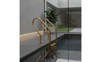 Stainless Steel Pool Ladder Gold-Toned Pool Ladder with Non-Slip Steps Resistant for Homeowners