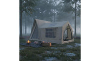 Inflatable Canvas Tent Waterproof Triangular Frame Air Tent Outdoor Shelter Full Standing Height Camping Gear Breathable