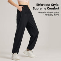 Joggers for Women UK with High Stretch Material for Running and Gym, Moisture Wicking Straight Leg Wide Athletic Pants