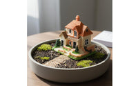 Multi-Purpose Decoration Micro Landscape Villa Detailed Design Resin Cottage Ornament Handmade for DIY Crafters, Terrarium, Potted Plants